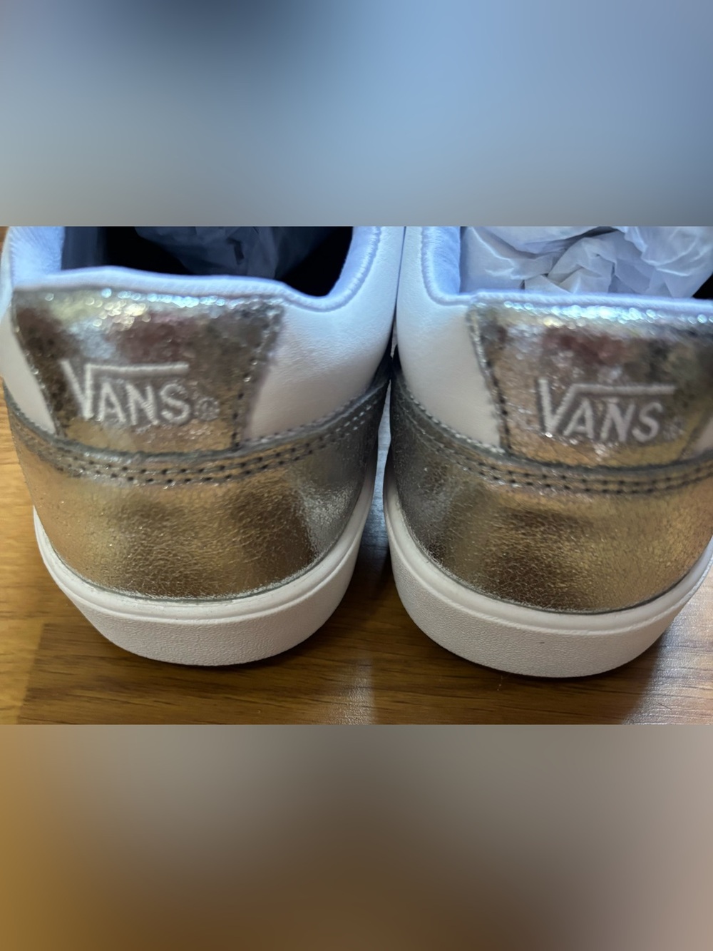 NIB Vans Women’s Lowland Comfycush Metallic Silver Sneakers Size US 9 - Picture 6 of 10